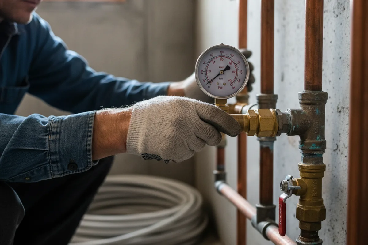Pressure testing a repaired line during Water Line Repair in Coeur d'Alene